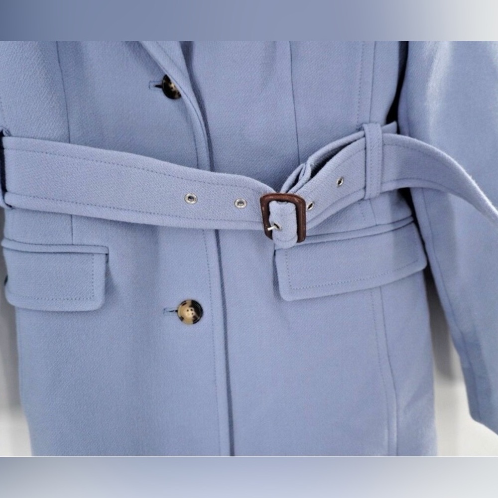 ✨J. Crew Light Blue Lady Day Trench Coat in Italian Wool✨ - Picture 5 of 6